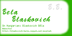 bela blaskovich business card